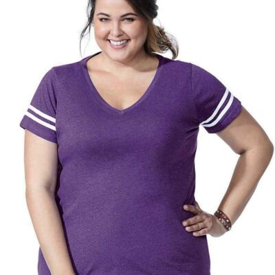 Curvy Collection Women's Vintage Football T-Shirt Thumbnail